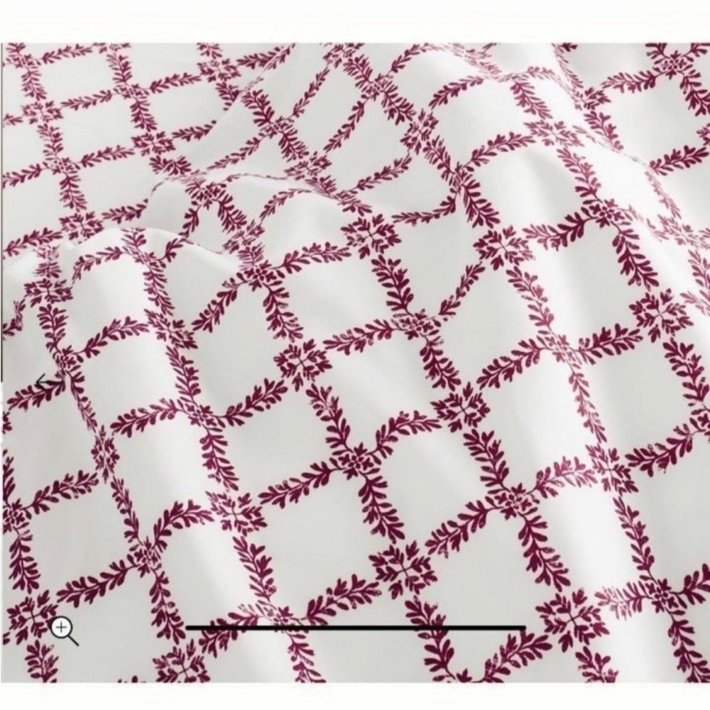 Boll and Branch Cranberry Trellis 100% Organic Cotton Sheet Set California king - Picture 3 of 3